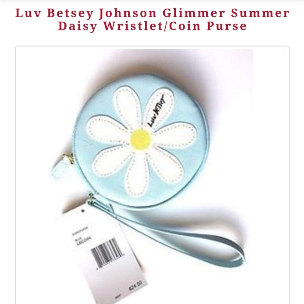 Luv Betsey Johnson Glimmer Summer Daisy Wristlet